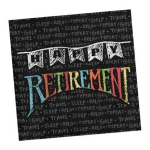 Retirement Chalk Napkins Beverage 16CT - Picture 1 of 1
