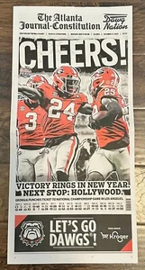 Periódico AJC Peach Bowl 2022 UGA Georgia Bulldogs Champions 12/31/22 ¡SALUDOS! - Imagen 1 de 3