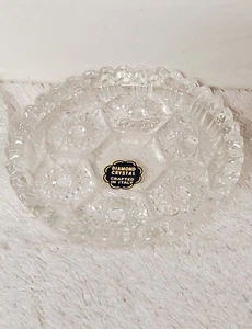 Vintage Diamond Crystal 4.5" Ashtray Coaster Saw Tooth Crafted in Italy - Picture 1 of 4