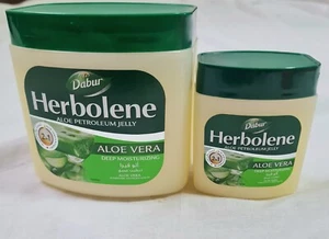 DABUR HERBOLENE ALOE VERA PETROLEUM JELLY SET OF 2 425ml &115 PACK VITAMIN E - Picture 1 of 22