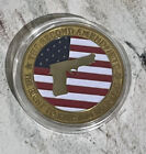 2Nd Amendment Challenge Coin Gold Case Right To Bear Arms Handgun American Flag