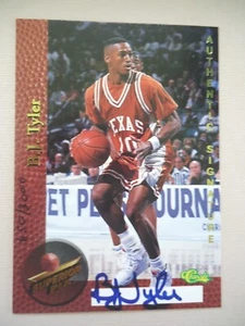 B.J. Tarjeta de baloncesto Tyler - 1995 clásica certificada autografiada - Texas 650/3000 - Imagen 1 de 2