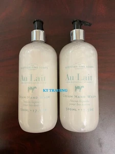 2x Scottish Fine Soaps AU LAIT soothing CREAM HAND WASH Sensitive Formula 17.5oz - Picture 1 of 2