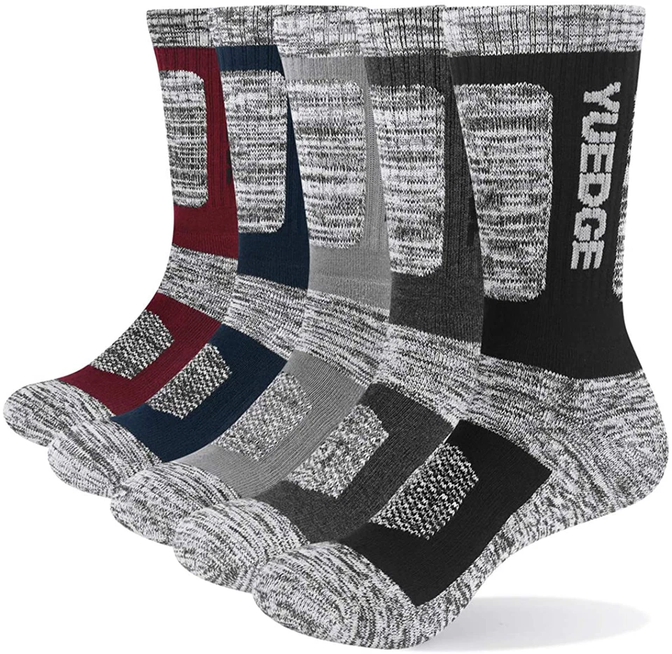 Paquete de 5 pares/paquete de algodón de rendimiento que absorbe la humedad deportes senderismo para hombre Foto 1 de 4