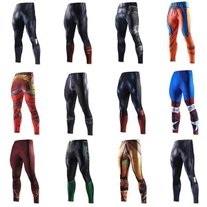 Leggings da uomo compressione Superhero Pro strato base palestra pipistrello termico lunga corsa - Foto 1 di 74