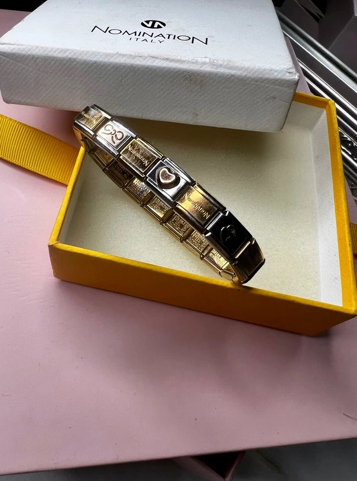 Pulsera oro rosa nominación acero inoxidable 18 eslabones Foto 1 de 4