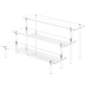 3 Tier Acrylic Display Risers, Large Perfume Organizer Stand, Clear - Picture 1 of 7