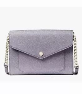 KATE SPADE Tinsel Glitter Flap Crossbody Lilac Frost Purple Purse Handbag NWT - Picture 1 of 3