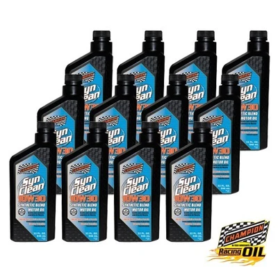 12 Quarts Champion Brands Syn-Clean Synthetic Blend Motor Engine Oil SAE 10W-30 Foto 1 de 2