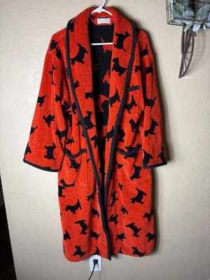 Bata de algodón vintage Cabernet roja negra perro pesado sistema operativo Foto 1 de 4