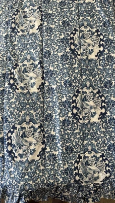 Edredom Ralph Lauren KING porcelana azul tamarindo pássaro chinoiserie babado - Imagem 1 de 4