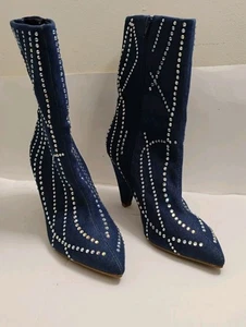 Stivaletti donna Rouge Helium denim strass taglia 10  - Foto 1 di 16