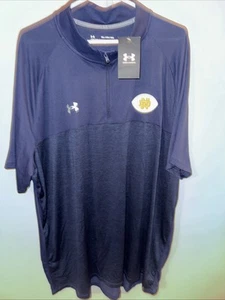 NWT TEAM ISSUED NOTRE DAME FOOTBALL UNDER ARMOUR 1/4 ZIP UP PULLOVER 3XL - Picture 1 of 6