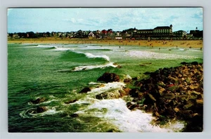 Postal vintage de Union Bluffs, surf natación, Oceanside Town, York Beach Maine - Imagen 1 de 2