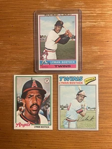 Lyman Bostock Twins Lot (3) mit 1976 Topps Rookie #263 All of His Cards NMINT - Bild 1 von 1