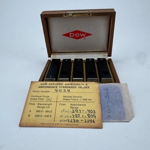 Dow Certified Wavelength & Absorbance Standards Serial #4024 Optical Filters Set - Picture 1 of 6