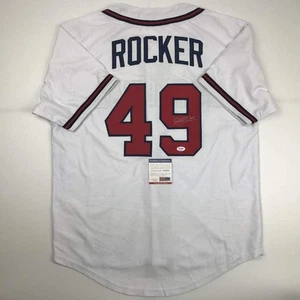Autographed/Signed JOHN ROCKER Atlanta White Baseball Jersey PSA/DNA COA Auto - Picture 1 of 4