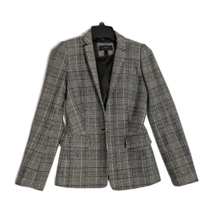 J.Crew Damen Gr. 00 Regent Blazer kariert grau schwarz Wolljacke Blazer (28) - Bild 1 von 14