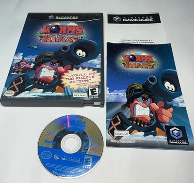 🔥Worms Blast (Nintendo GameCube, 2002) Complete W/ Manual Genuine Case - Image 1 of 3