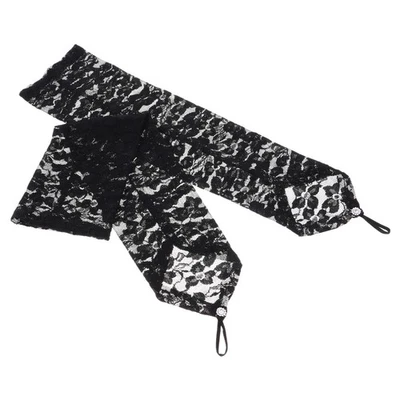  1 paio di guanti lunghi in pizzo senza dita da donna, guanti da sposa al - Immagine 1 di 4