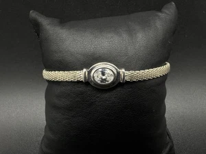 925 Sterling Silver CZ Mesh Bracelet 7” Long - Picture 1 of 9