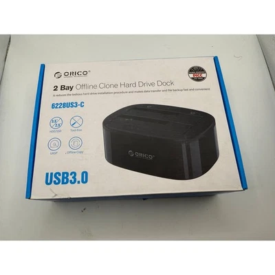 ORICO 6228US3C 2 Bay USB 3.0 Offline Clone Hard Drive Dock Station - Image 1 of 4