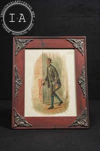 Gerahmter Ichabod Kranich Illustrationsdruck 19. Jahrhundert aus "Charakterskizzen" - Bild 1 von 7