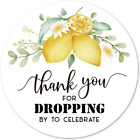 Lemon Thank You Dropping By Stickers, 2 Inch Baby Shower Birthday Party Favor La