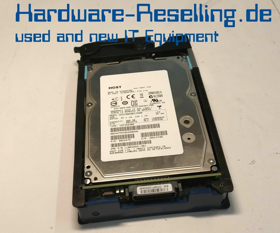 EMC 300GB 15k RPM SAS 3,5" HUS156030VLS600 100-563-430 0B24479 118032691-A01 - Imagen 1 de 1