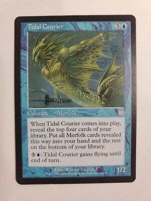 MTG Magic The Gathering Card Tidal Courier Creature Merfolk Blue Apolcalypse  - Image 1 of 2