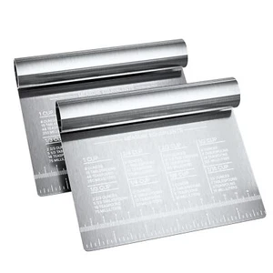 2 Pack Stainless Steel Food Scraper Dough Cutter Kitchen Tool for Chopping - Picture 1 of 7