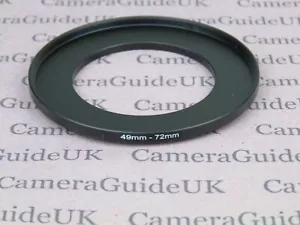 49mm to 72mm 49mm-72mm Stepping Step Up Filter Ring Adapter - Picture 1 of 2