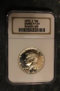 1969-S Kennedy Half Dollar graded by NGC -PF 69 Cameo - Picture 1 of 2