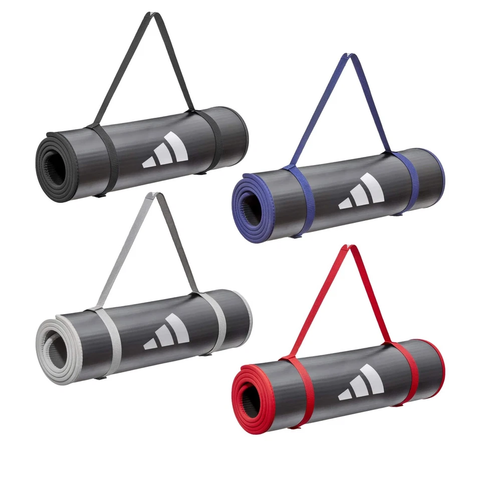 Adidas 10mm Exercise Mat Large Thick Gym Training Fitness Yoga with Carry Strap - Image 1 of 1