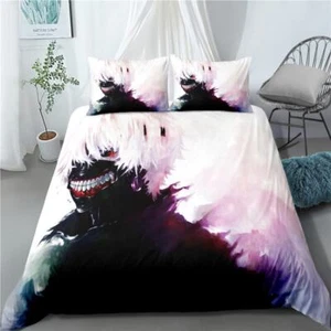 Black Cat Exchange Cold Ice 3D Quilt Duvet Doona Cover Set Pillow case Print - Foto 1 di 4