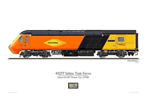Class 43 HST power car 43277 'Safety Task Force' (Colas) - Print - NEW - Picture 1 of 1
