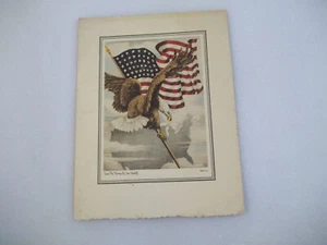 "O'er The Ramparts We Watch" Eagle/Flag,Vintage picture -by Hollrock - Picture 1 of 7