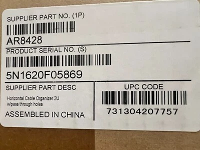 APC Horizontal 2U Cable Manager / Raceway with pass thru holes AR8428 New in box - Image 1 of 3