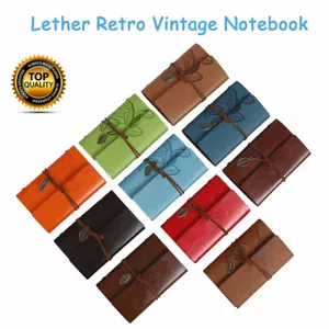 Classic Leather Cover Notebook Vintage Blank Journal Retro Writing Diary Bound - Picture 1 of 22