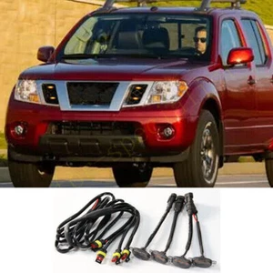 4X Grille LED Amber Light Raptor Style Grill Cover For Nissan Frontier 2005-2021 - Foto 1 di 2