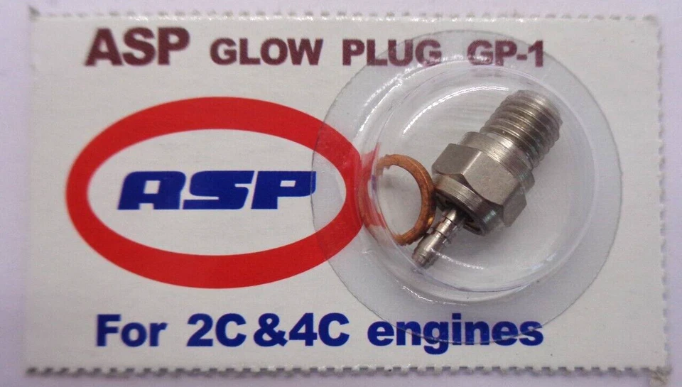 ASP GP-1 2 STROKE AND 4 STROKE ENGINE GLOW PLUG NEW ON THE CARD UNUSED - Image 1 of 1