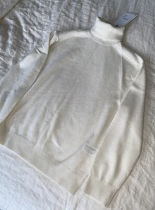 NEW ZARA KIDS WOOL CASHMERE ECRU WHITE TURTLENECK SWEATER 11-12 YEARS - Picture 1 of 6