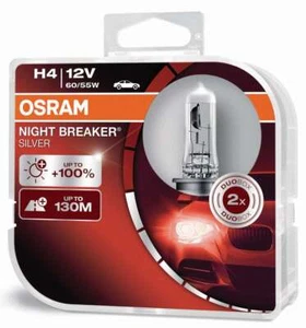 2x H4 12V 60/55W P43T NIGHT BREAKER® SILVER +100% 2 St. OSRAM - Bild 1 von 4