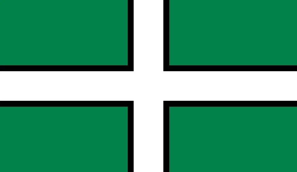 Devon Flag 20x11.7cm Vinyl Stickers car van laptop wall bumper decal cream - Image 1 of 1