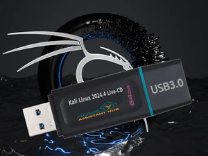 Clé USB live Kali Linux 2024.4 (USB 3.0, 64 Go) USB-A environ 50 Go disponible gratuitement - Photo 1/1