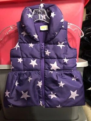 Chaleco acolchado Crazy 8 niñas morado estampado de estrellas talla 4 Foto 1 de 4