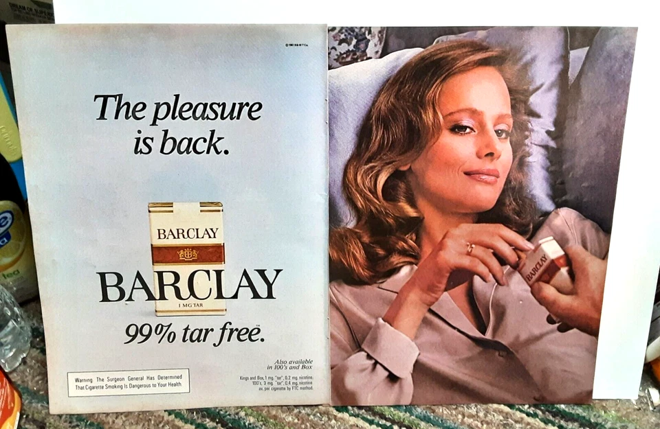 Cigarrillos Barclay 1981 con mujer sexy anuncio impreso original de 2 páginas vintage años 80 Foto 1 de 1