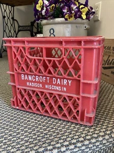 Vintage Milk Crate Bancroft Dairy Milk Box Madison Wisconsin - Picture 1 of 11