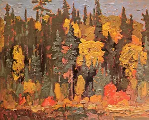 J.E.H MacDonald Algoma Bush, September Landscape Art Print Book Plate 22 - Picture 1 of 3