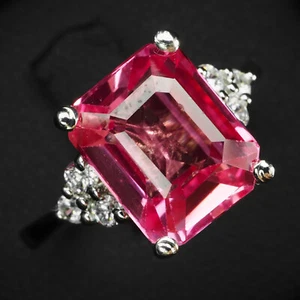 Gleaming Pink Padparadscha Sapphire 4.25Ct 925 Sterling Silver Handmade Rings - Picture 1 of 8
